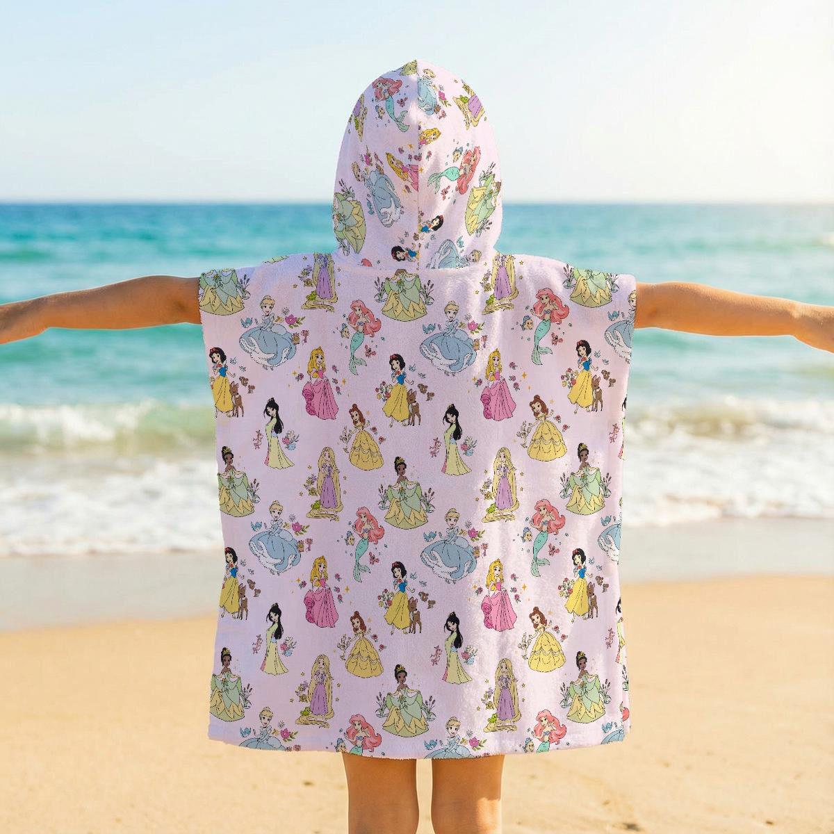 Princess Kid's Hooded Towel Poncho