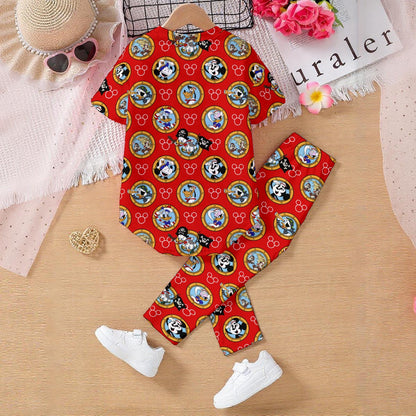 Red Porthole Friends Kids' Casual Top and Pants Set