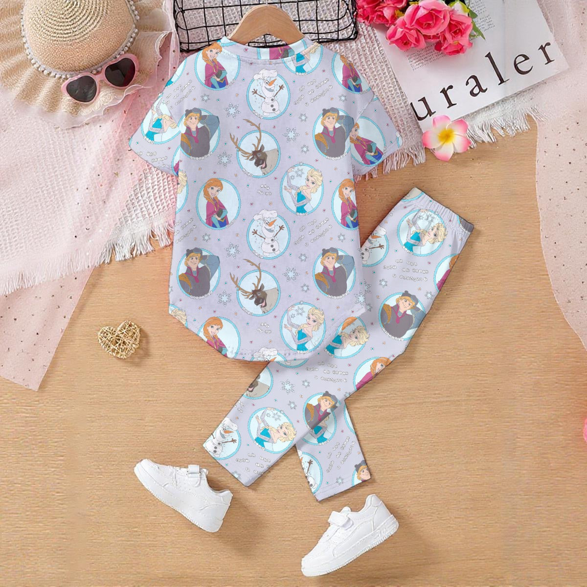 Purple Sisters & Friends Kids' Casual Top and Pants Set