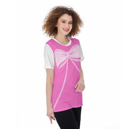 Pink Cindy Bounding Women's Crew Neck T-Shirt|180 GSM Jersey