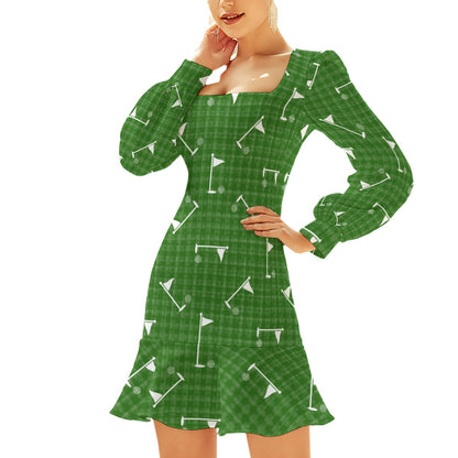Golf Flag Women's Ruffle Hem Dress