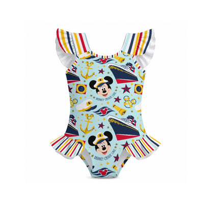 DCL Girls' Ruffle Sleeve Swimsuit With Bow