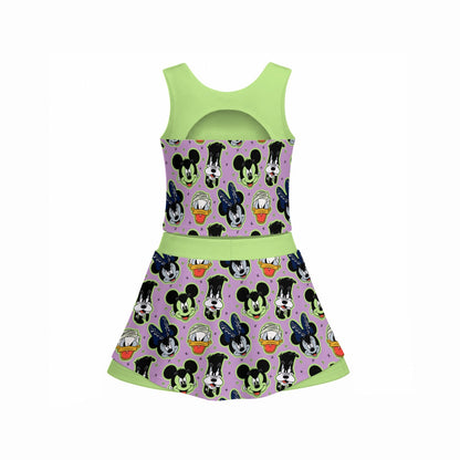 Not So Scary Monsters [purple] Women's Sports Tank & Skort Set