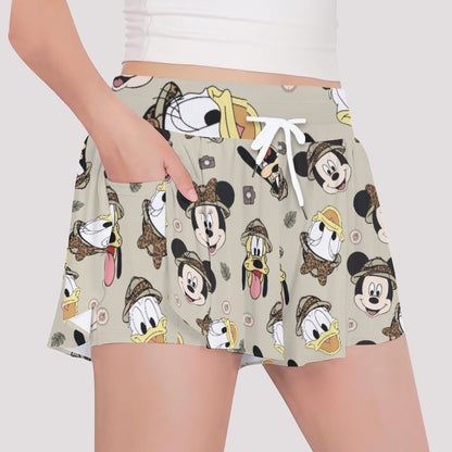 Large Safari Faces Girls' Sports Culottes