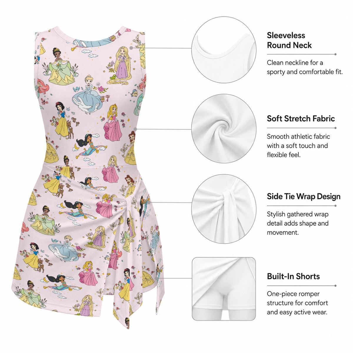 Princess Girls Sports Romper