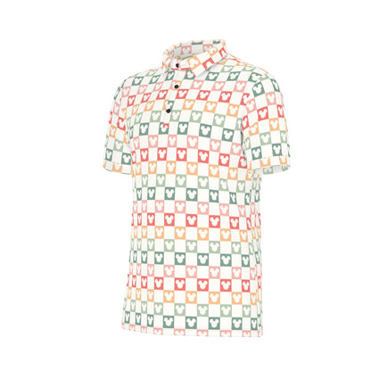 Colorful Check MM Men's Stretch Collar Polo Shirt