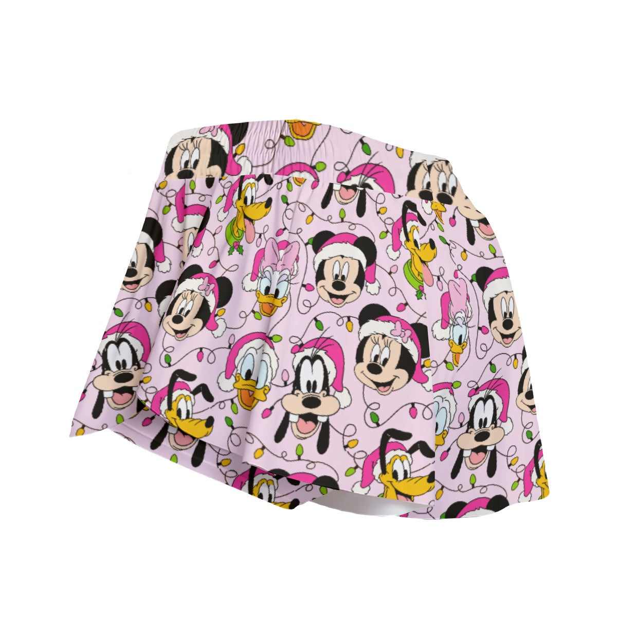 Festive Friends with Lights [pink] Women's Sport Skorts With Pocket