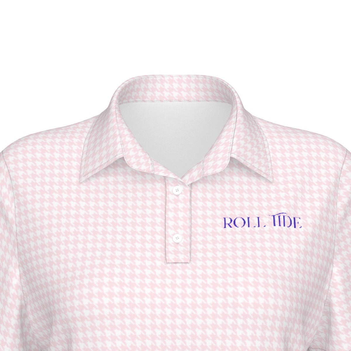 Pink Herringbone Roll Tide Women's Sports Polo Shirt