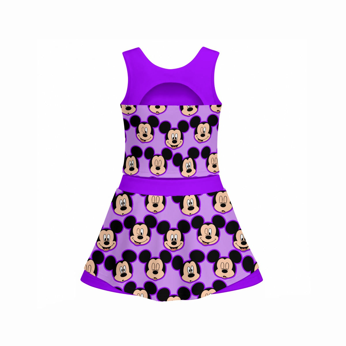 Purple MM Girl's Sleeveless Sports Tank & Skort Set