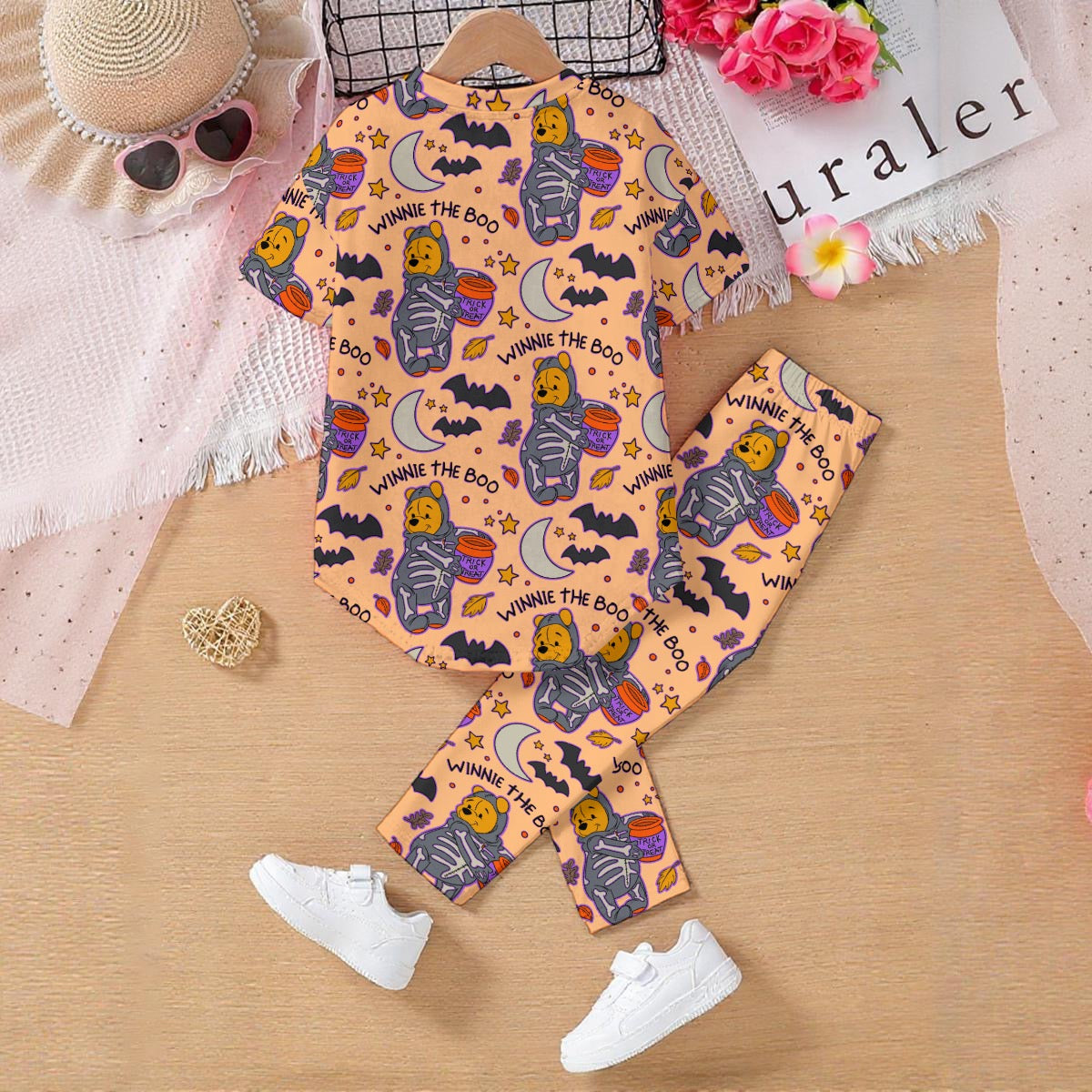Winnie The Boo [orange] Kids' Casual Top and Pants Set