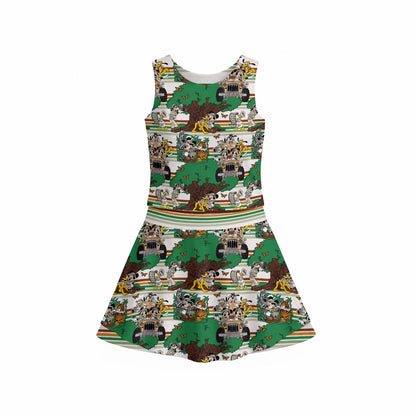 Safari Stripe MM Girl's Sleeveless Sports Tank & Skort Set