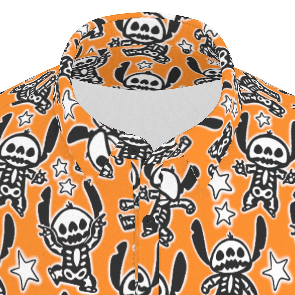 Skeleton Alien Men's Stretch Collar Polo Shirt