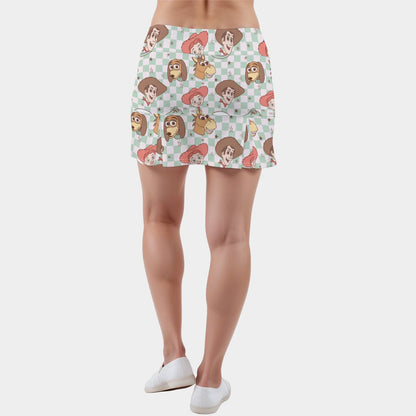 Checkered TS Women's Active Skort With Inner Shorts