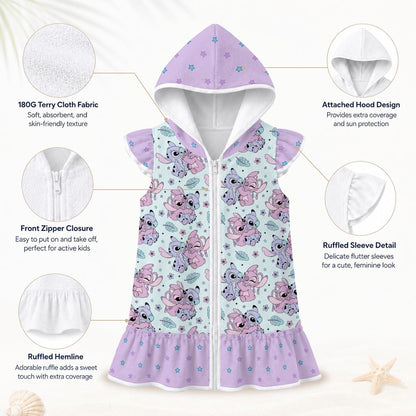 Alien Friends Girls' Hooded Beach Cover-Up