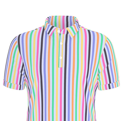 Ghost Ship Stripe Men's Stretch Collar Polo Shirt
