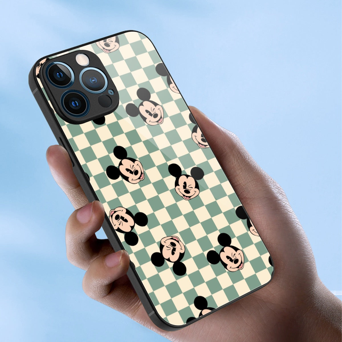 Checkered MM iPhone 13 Series Mobile Phone Case | Glass