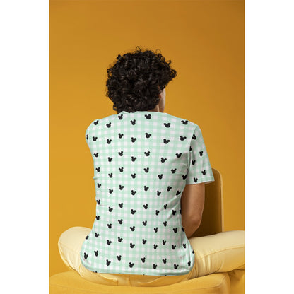 Green Gingham Men's Crew Neck T-Shirt