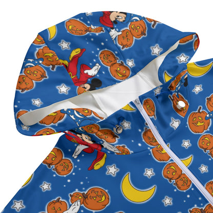 Pumpkin Sorcerer Unisex Pullover Jacket With Zipper Closure
