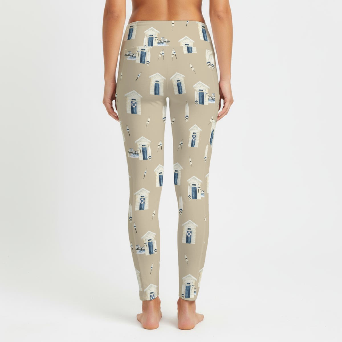 Khaki Beach Houses & Boards Women's High Waist Leggings With Side Pocket