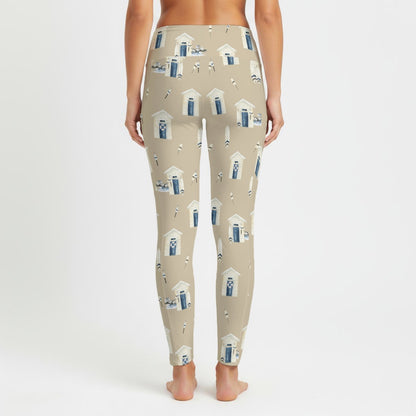 Khaki Beach Houses & Boards Women's High Waist Leggings With Side Pocket