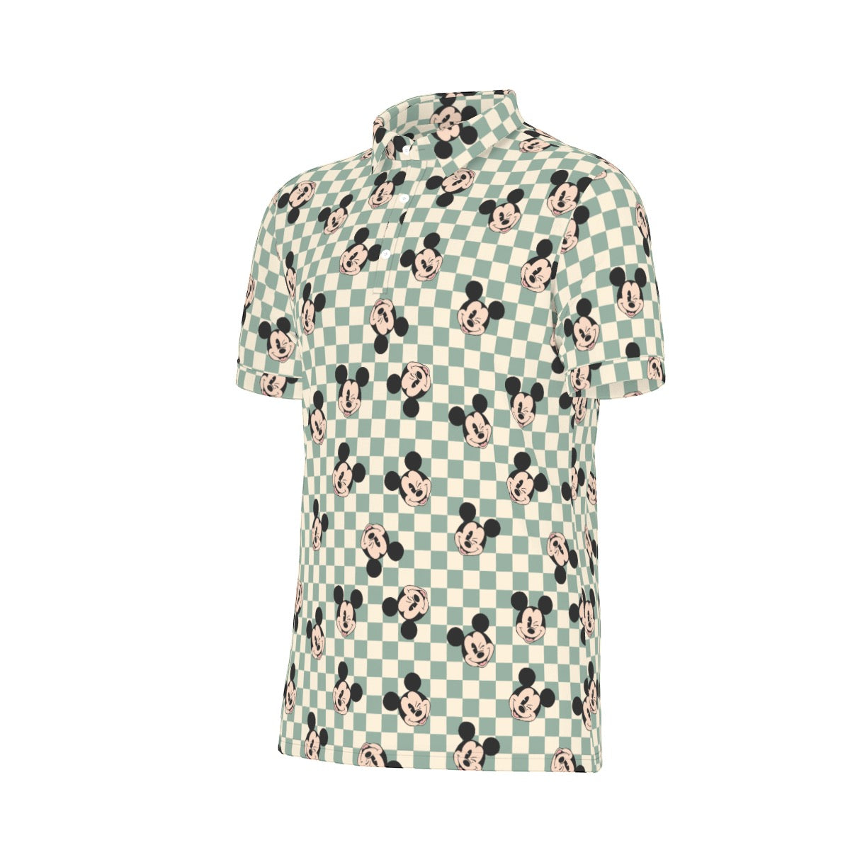 Checkered MM Men's Stretch Collar Polo Shirt