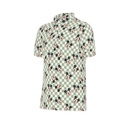 Checkered MM Men's Stretch Collar Polo Shirt
