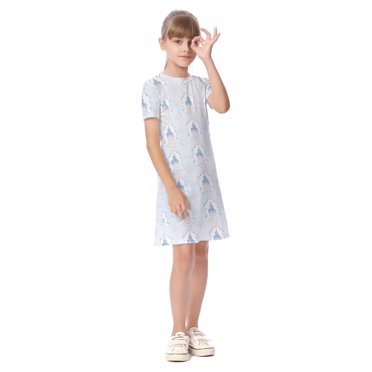 Grandmillenial Castle Kid's Short Sleeve Dress