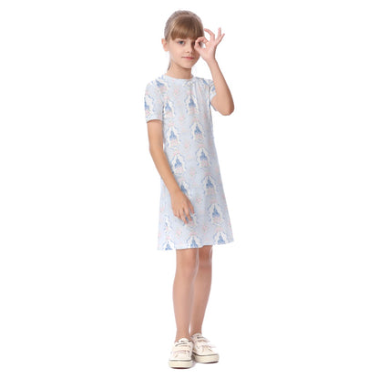 Grandmillenial Castle Kid's Short Sleeve Dress