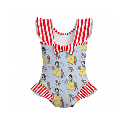 The Fairest One of All Girls' Ruffle Sleeve Swimsuit With Bow