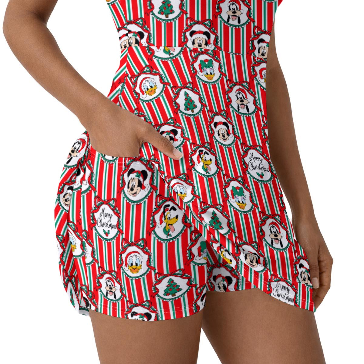Classic Christmas Frames Women’s Athletic Dress With Built‑In Shorts