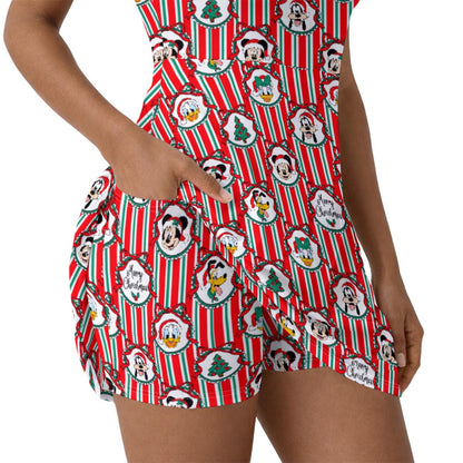 Classic Christmas Frames Women’s Athletic Dress With Built‑In Shorts