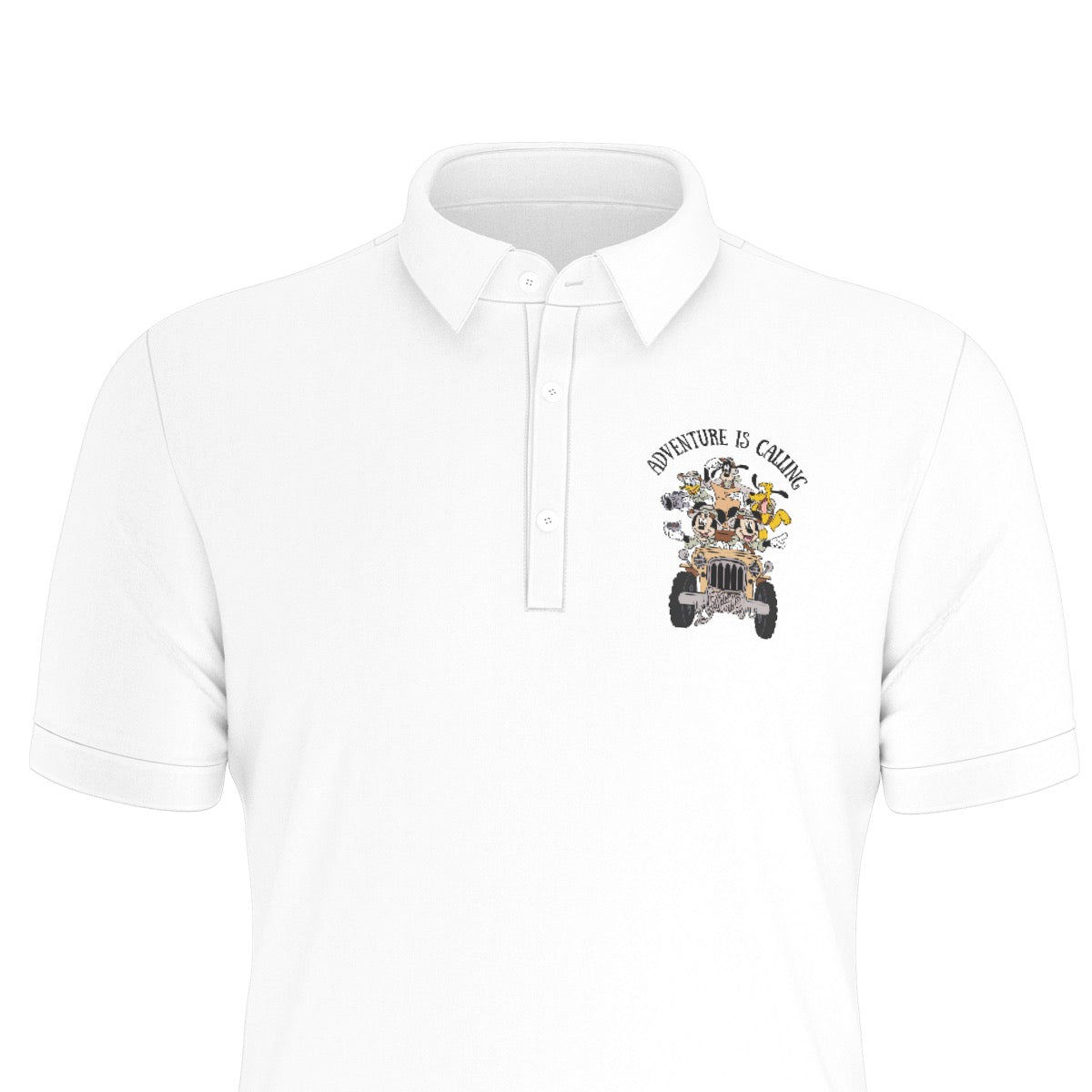 Adventure is Calling Safari Men's Stretch Collar Polo Shirt