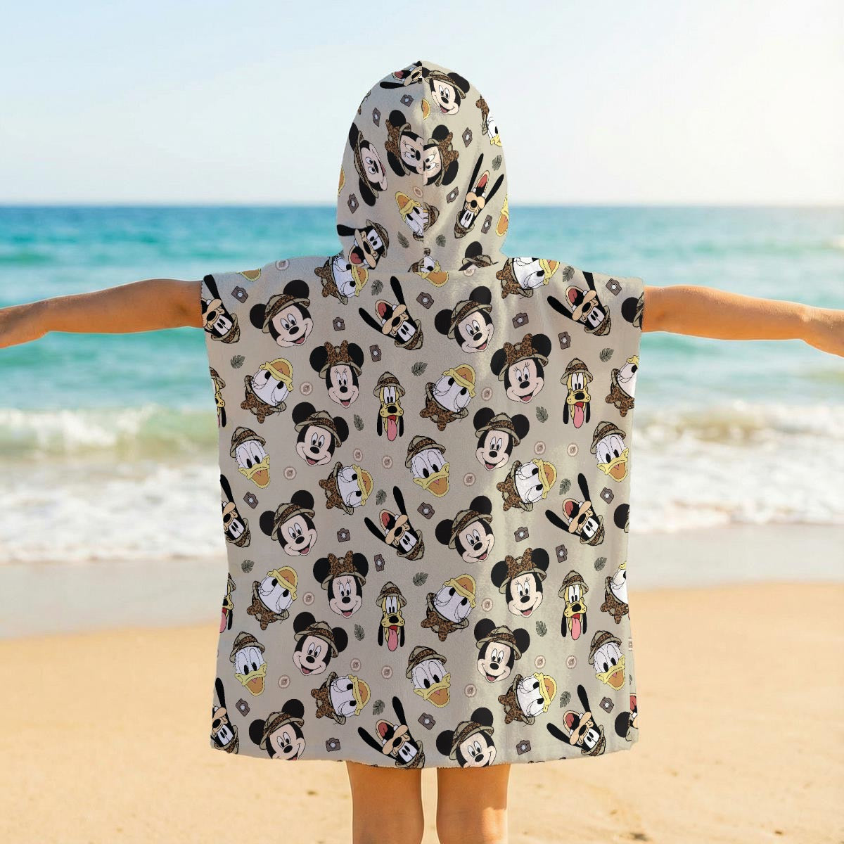 Safari Faces Kid's Hooded Towel Poncho