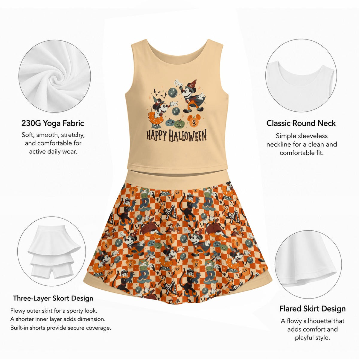 Happy Halloween Women's Sports Tank & Skort Set