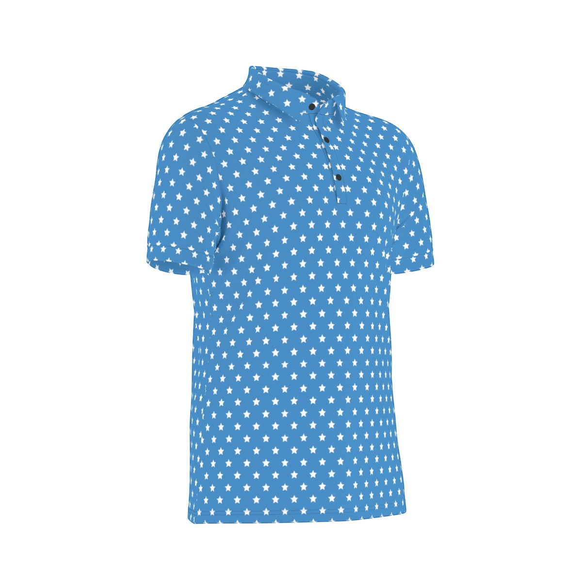 Blue Dots Men's Stretch Collar Polo Shirt