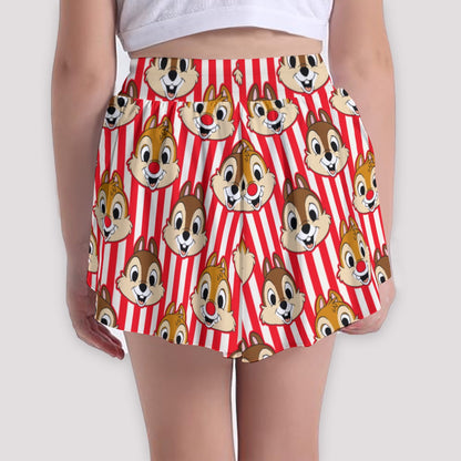 Striped Chipmunks Girls' Sports Culottes