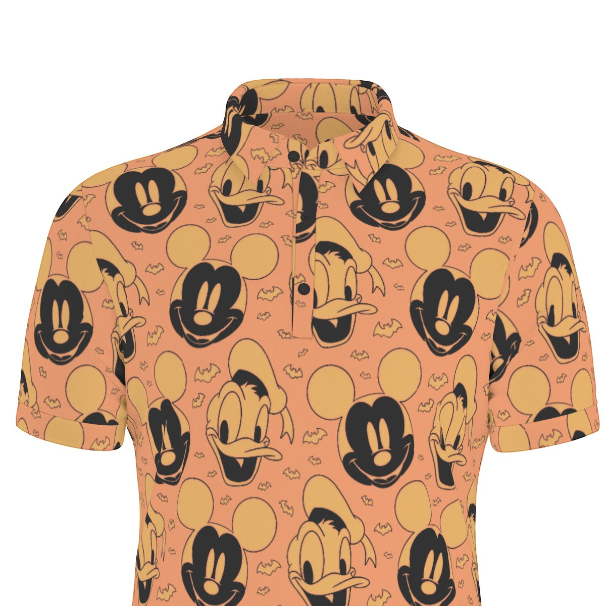 Pumpkin Carving [orange] Men's Stretch Collar Polo Shirt