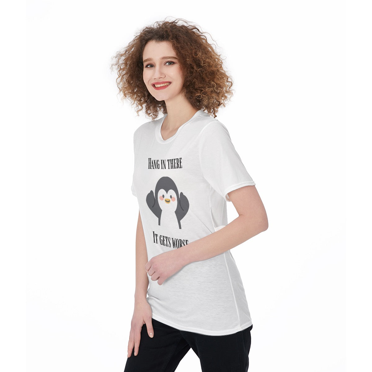 Hang in There Women's O-Neck T-Shirt|180 GSM Jersey