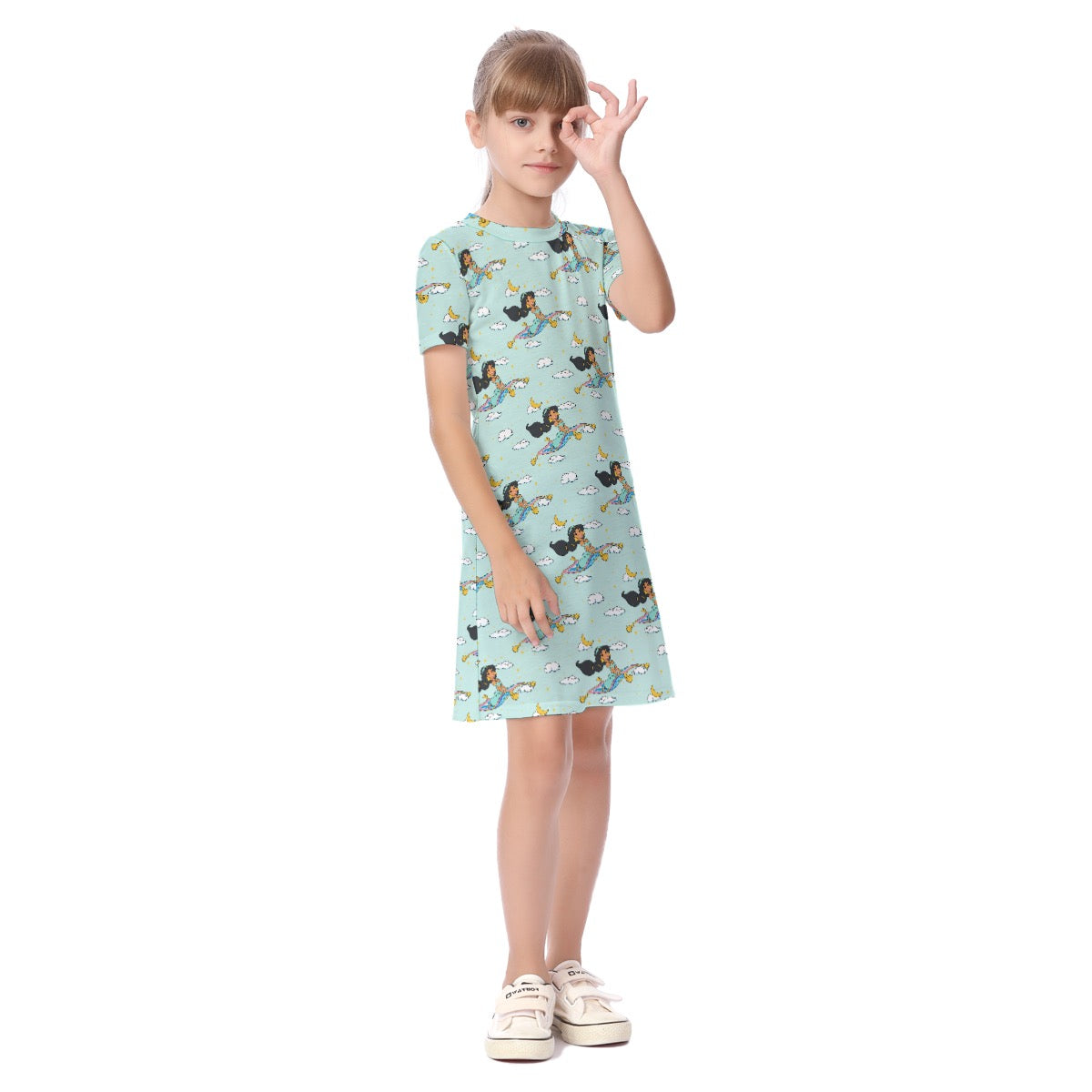 Arabian Nights [smaller print] Kid's Short Sleeve Dress
