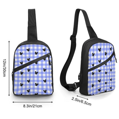 Bright Blue Gingham Folding Chest Bag