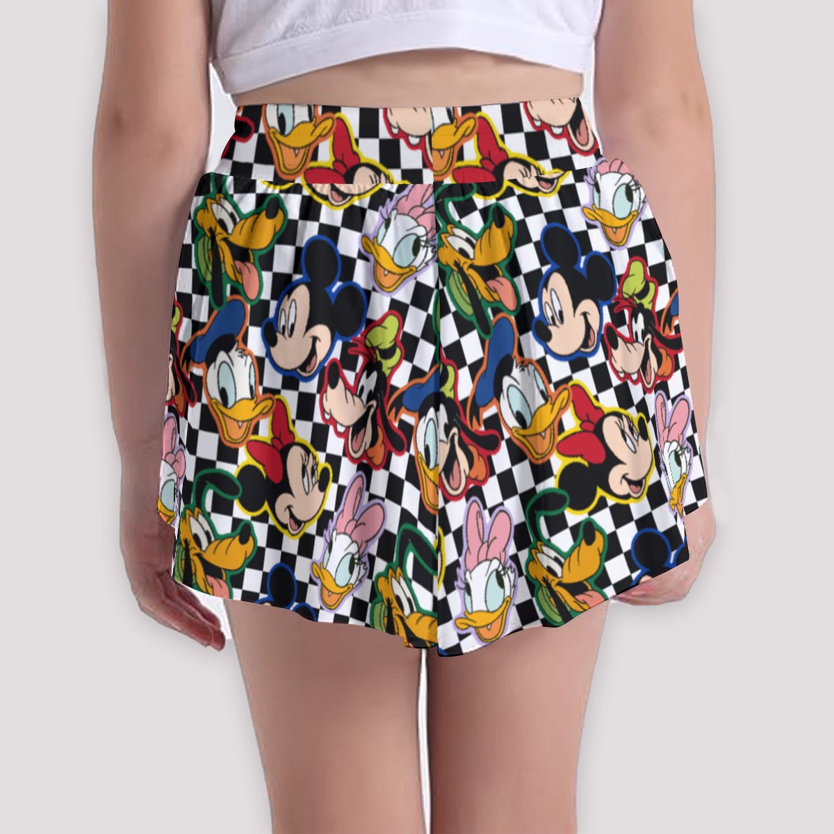 Checkered Friends Girls' Sports Culottes