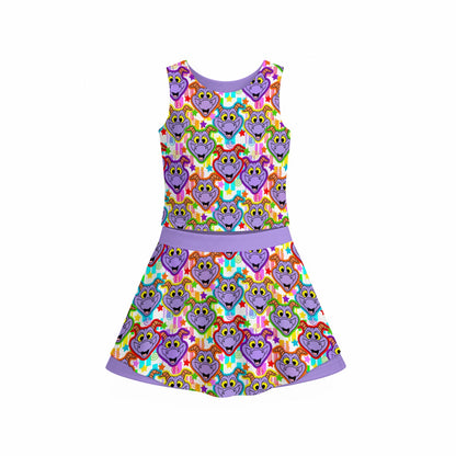 Colorful Figgy Women's Sports Tank & Skort Set