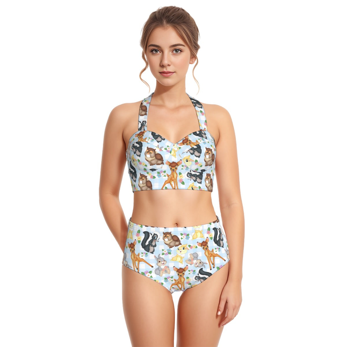 Forest Friends Women's Swimsuit Set With Halter
