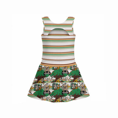 Adventure is Calling Safari Stripe Women's Sports Tank & Skort Set