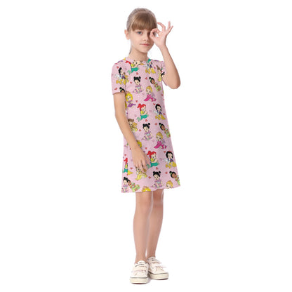 Princess Babies Kid's Short Sleeve Dress