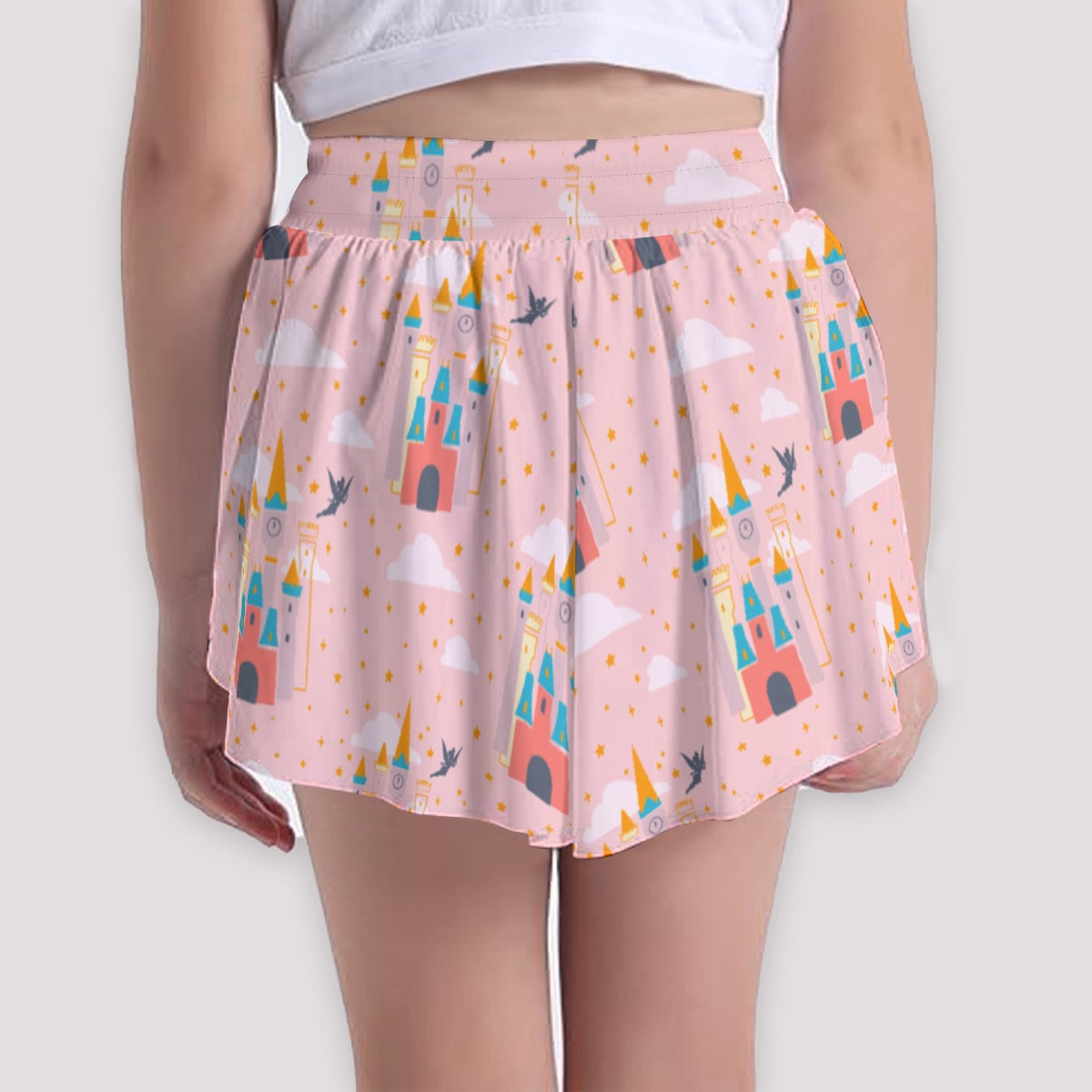 Tink Pink Print Girls' Sports Culottes