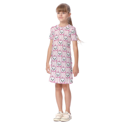 Striped Marie Kid's Short Sleeve Dress