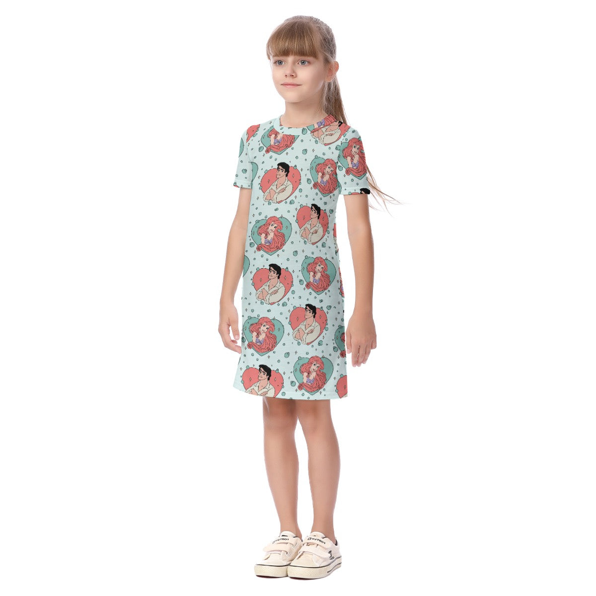 A Mermaid & Her Prince Kid's Short Sleeve Dress