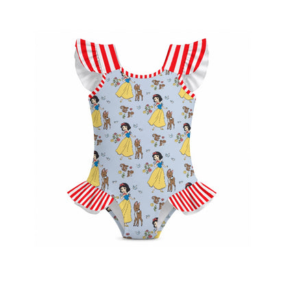 The Fairest One of All Girls' Ruffle Sleeve Swimsuit With Bow