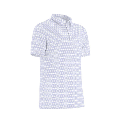 Purple Geo Men's Stretch Collar Polo Shirt